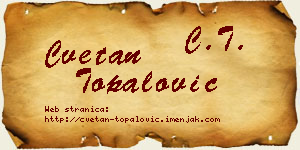 Cvetan Topalović vizit kartica